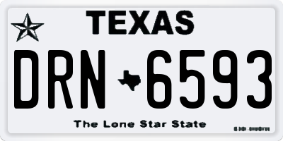 TX license plate DRN6593