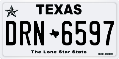 TX license plate DRN6597