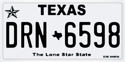 TX license plate DRN6598