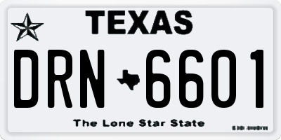 TX license plate DRN6601