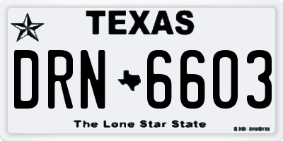 TX license plate DRN6603