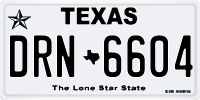 TX license plate DRN6604