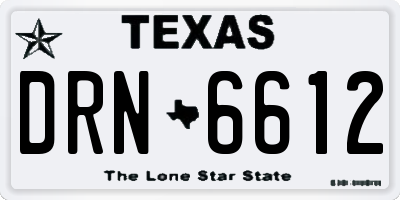 TX license plate DRN6612