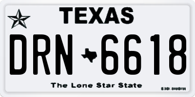 TX license plate DRN6618