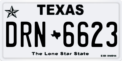 TX license plate DRN6623