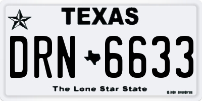 TX license plate DRN6633