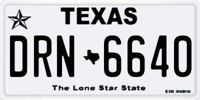 TX license plate DRN6640