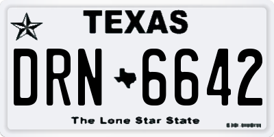 TX license plate DRN6642