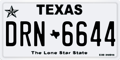 TX license plate DRN6644
