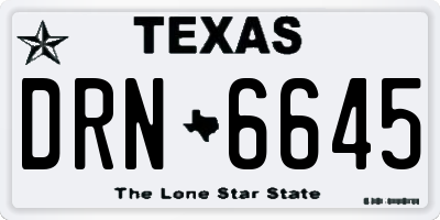TX license plate DRN6645