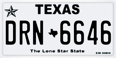 TX license plate DRN6646
