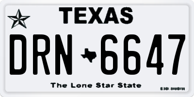 TX license plate DRN6647