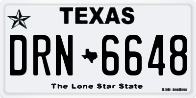 TX license plate DRN6648