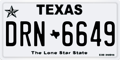TX license plate DRN6649