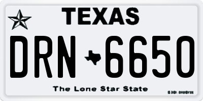 TX license plate DRN6650
