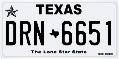 TX license plate DRN6651