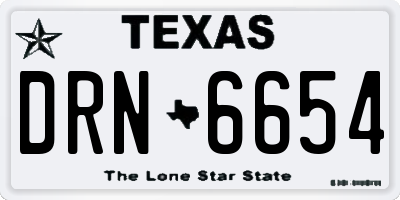TX license plate DRN6654
