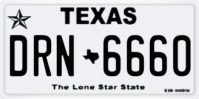 TX license plate DRN6660