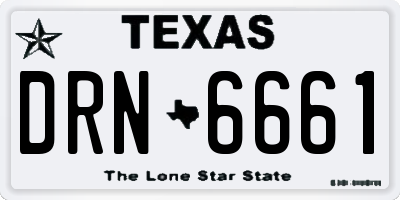 TX license plate DRN6661