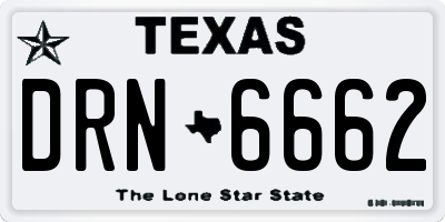 TX license plate DRN6662