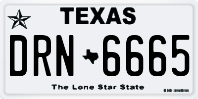 TX license plate DRN6665