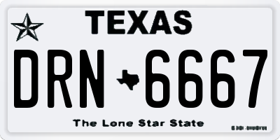 TX license plate DRN6667