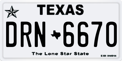 TX license plate DRN6670