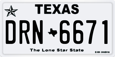 TX license plate DRN6671