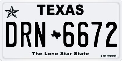 TX license plate DRN6672
