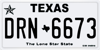 TX license plate DRN6673