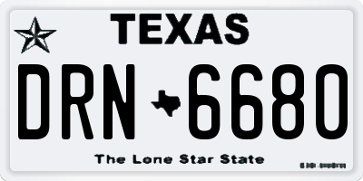 TX license plate DRN6680