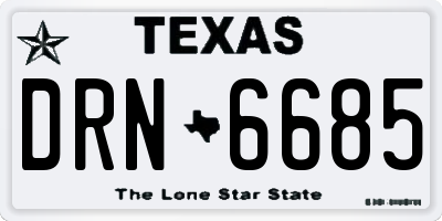 TX license plate DRN6685