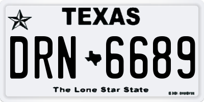 TX license plate DRN6689