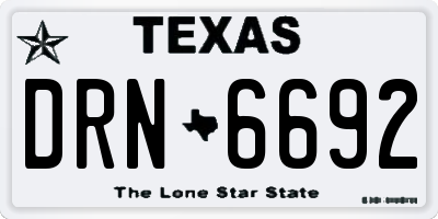 TX license plate DRN6692