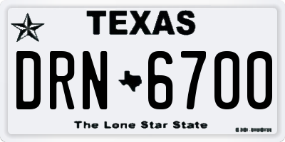 TX license plate DRN6700