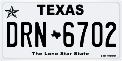 TX license plate DRN6702