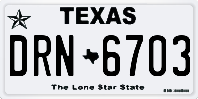 TX license plate DRN6703