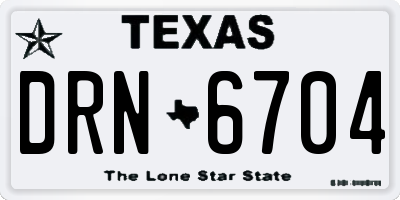 TX license plate DRN6704