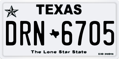TX license plate DRN6705