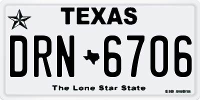TX license plate DRN6706
