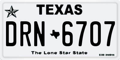 TX license plate DRN6707