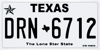 TX license plate DRN6712