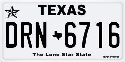 TX license plate DRN6716