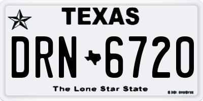 TX license plate DRN6720