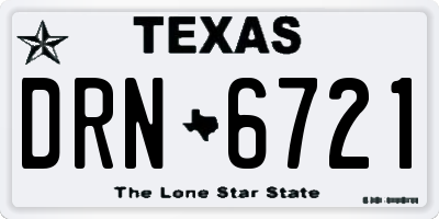 TX license plate DRN6721