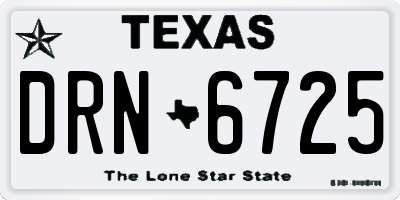 TX license plate DRN6725