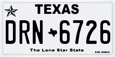 TX license plate DRN6726