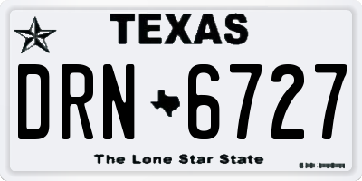 TX license plate DRN6727
