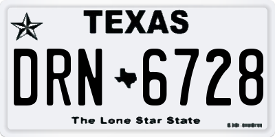 TX license plate DRN6728