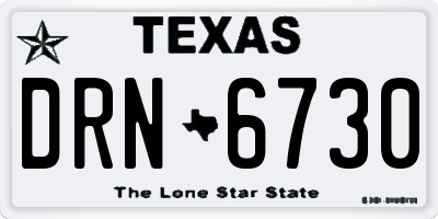 TX license plate DRN6730